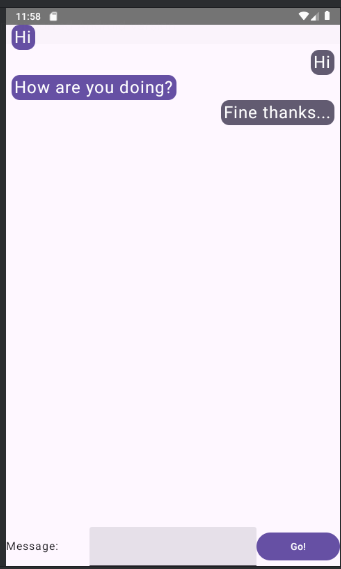 Box Layout: content at the bottom of the screen