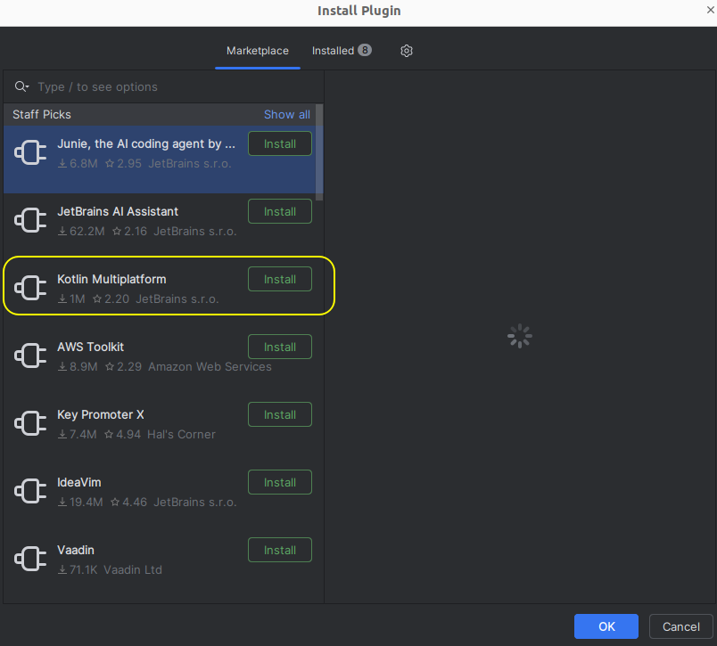 Searching for and installing plugins in IDEA