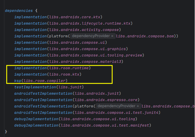 Specifying Room dependencies
