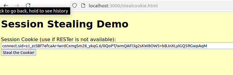 Adding session cookie to RESTer substitute